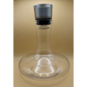 Aerating Wine Breather Decanter Glass & Stainless Steel